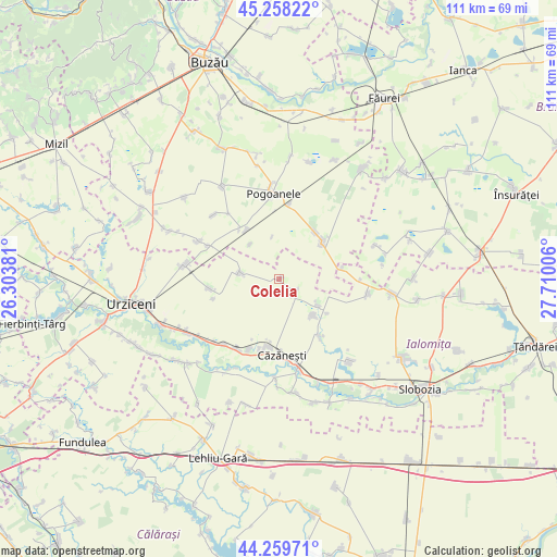 Colelia on map