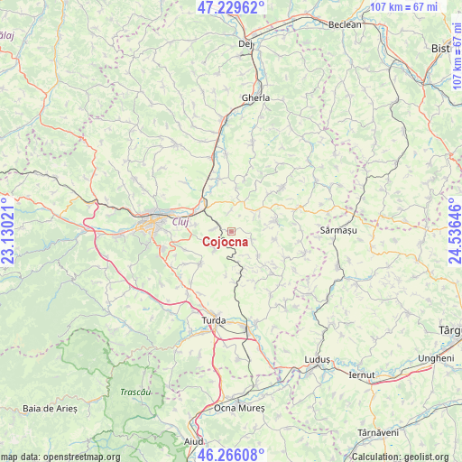 Cojocna on map