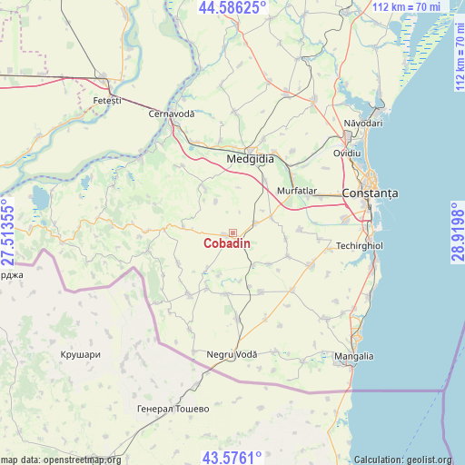 Cobadin on map
