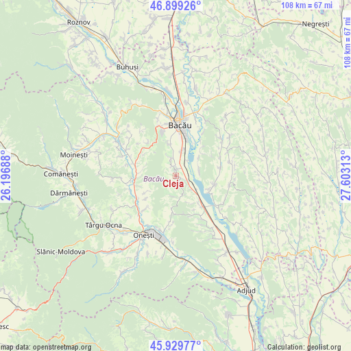 Cleja on map