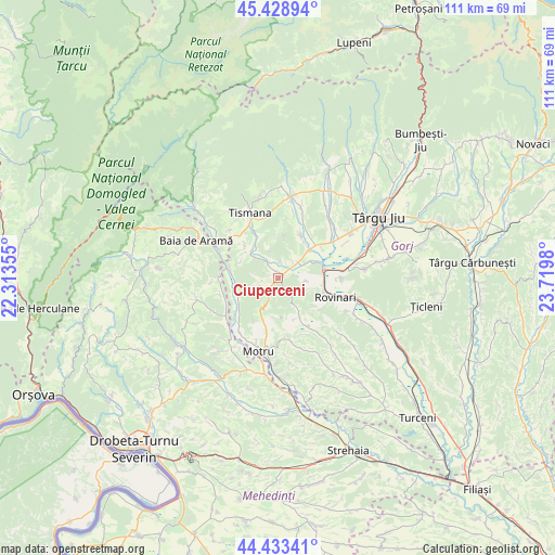 Ciuperceni on map