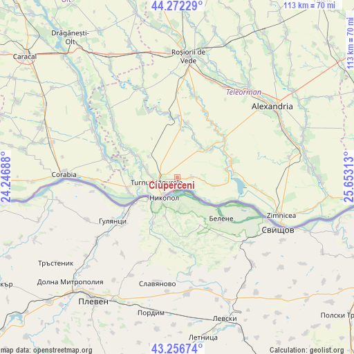 Ciuperceni on map