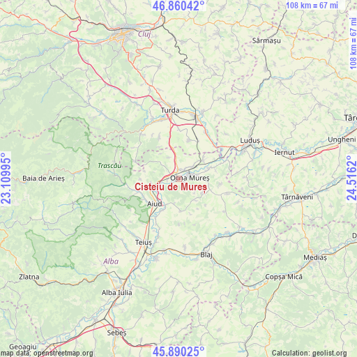 Cisteiu de Mureș on map