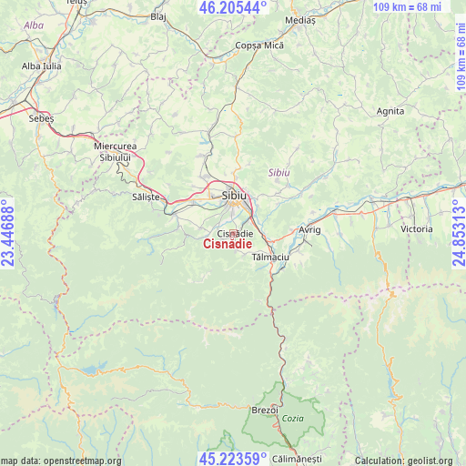 Cisnădie on map