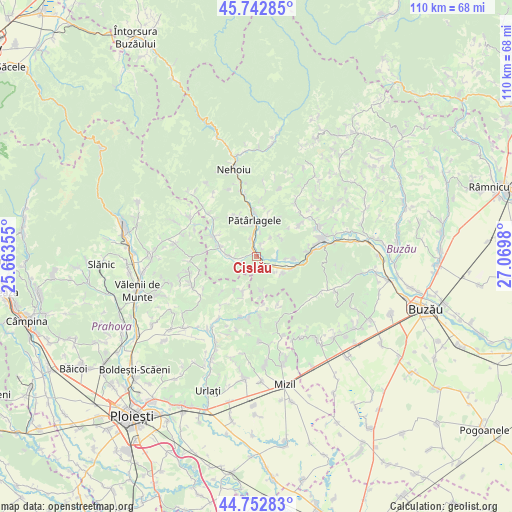 Cislău on map