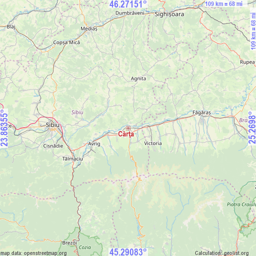 Cârţa on map