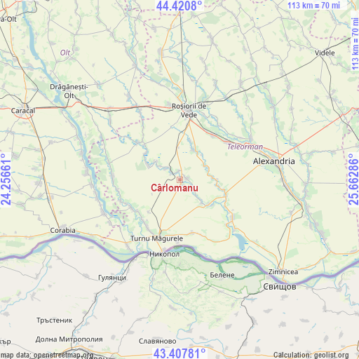 Cârlomanu on map