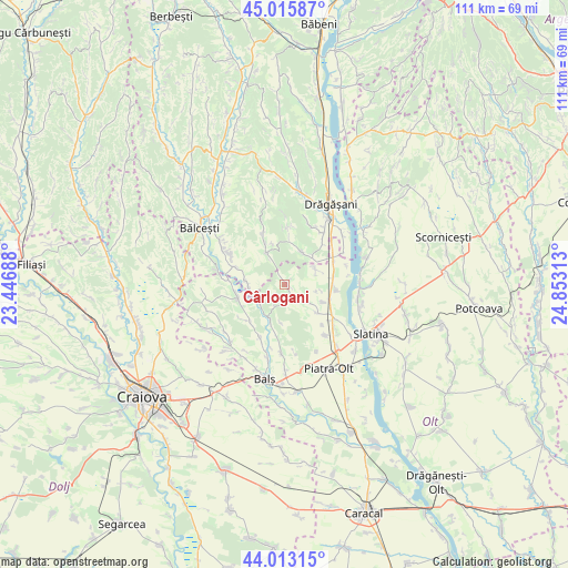 Cârlogani on map