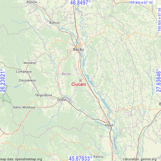 Ciucani on map