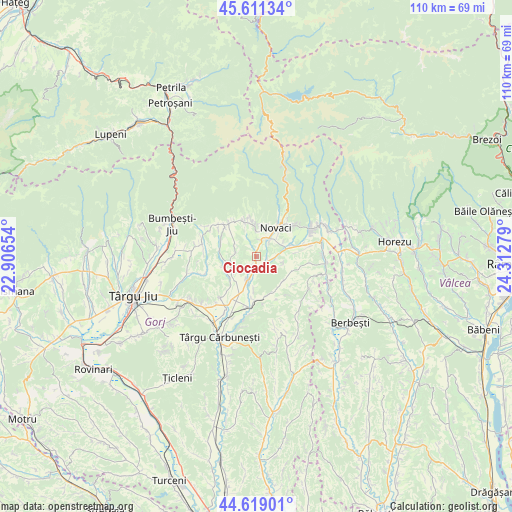 Ciocadia on map