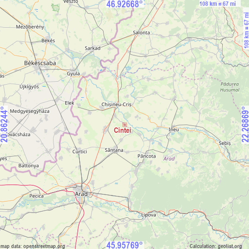 Cintei on map