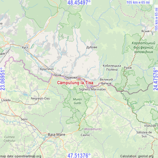 Câmpulung la Tisa on map