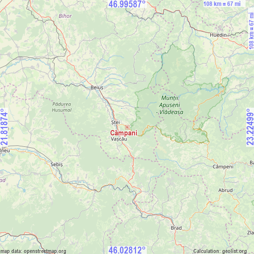 Câmpani on map