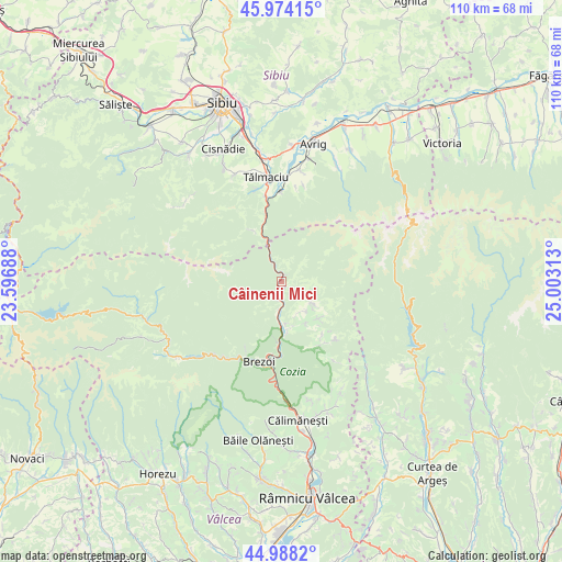 Câinenii Mici on map