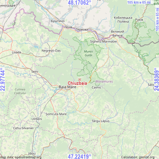 Chiuzbaia on map