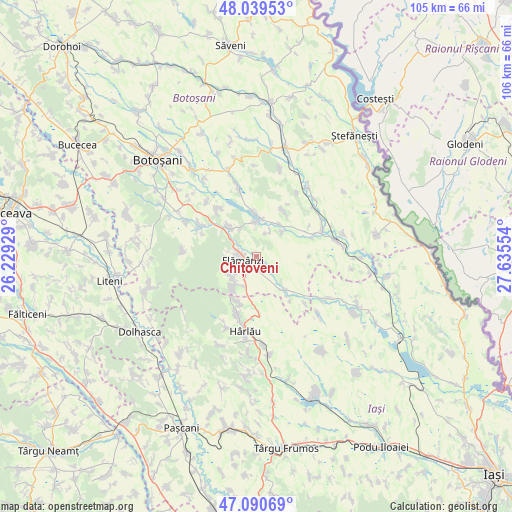 Chițoveni on map