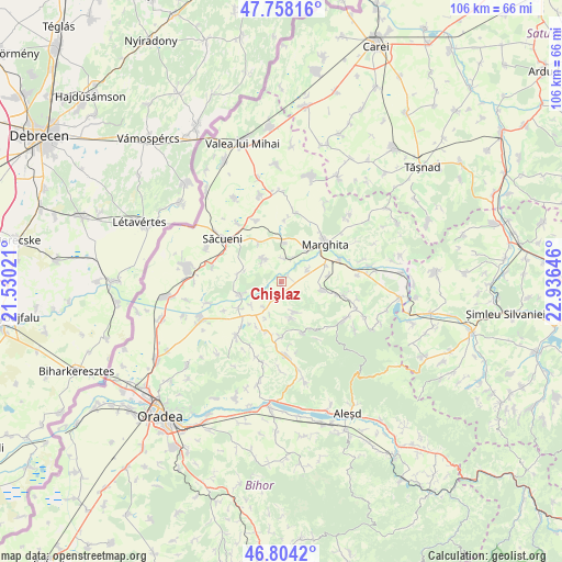 Chişlaz on map