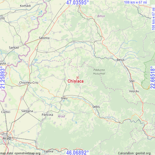 Chișlaca on map