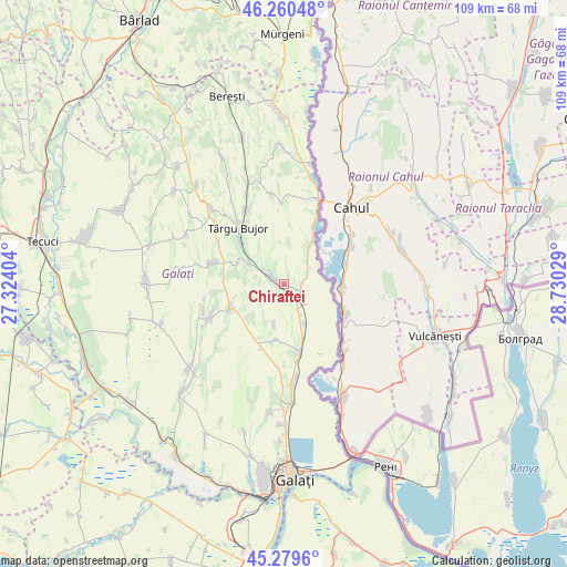 Chiraftei on map