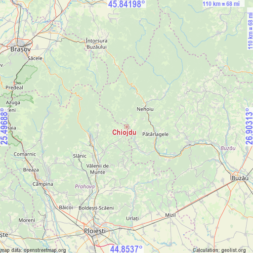 Chiojdu on map