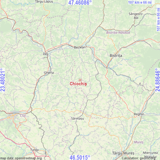 Chiochiş on map