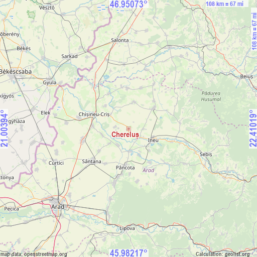 Chereluș on map