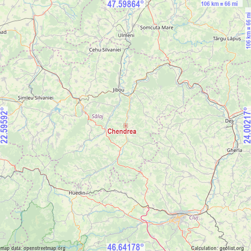 Chendrea on map