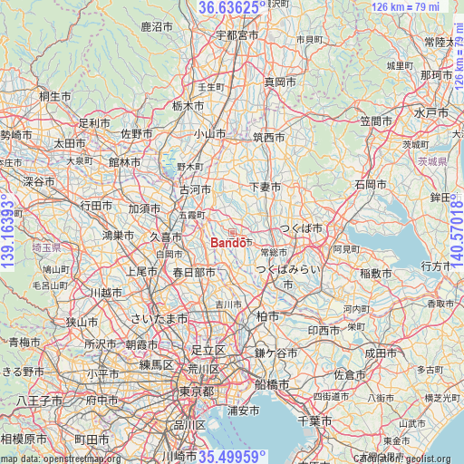 Bandō on map