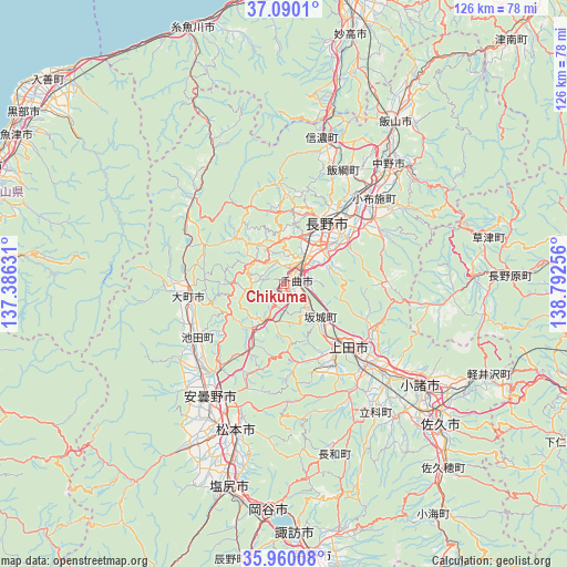 Chikuma on map