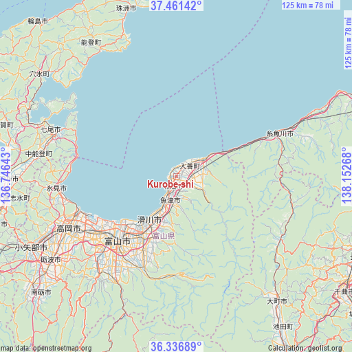 Kurobe-shi on map