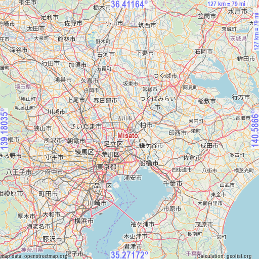 Misato on map