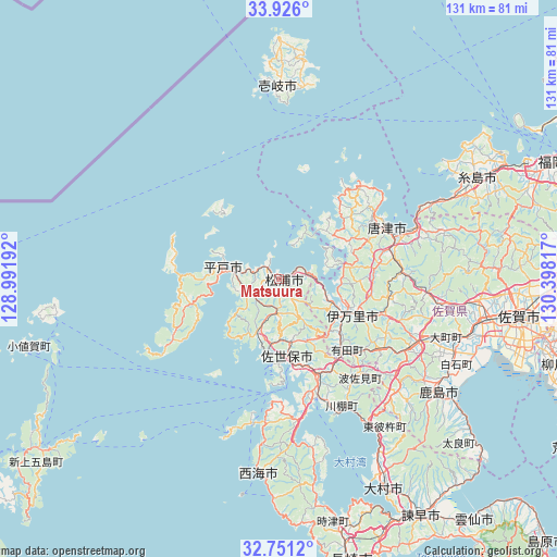 Matsuura on map
