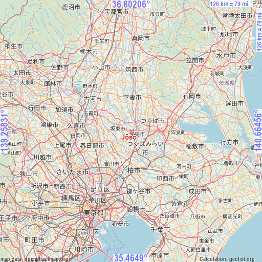 Jōsō on map