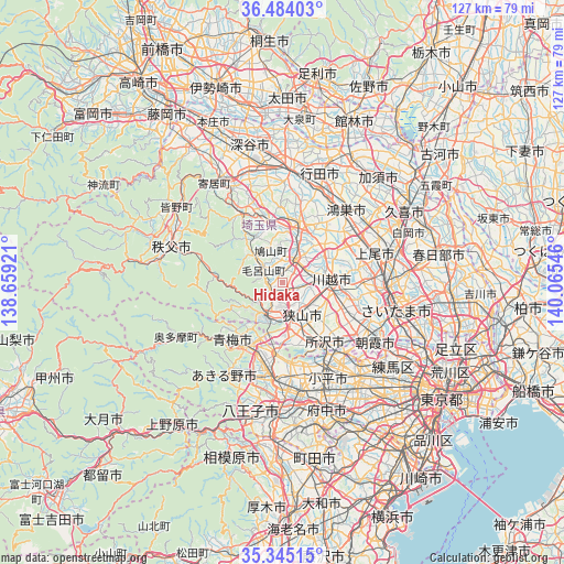 Hidaka on map