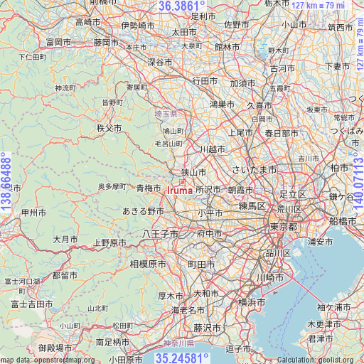 Iruma on map
