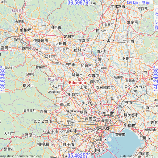 Kitamoto on map