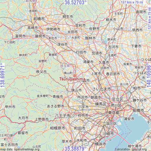 Tsurugashima on map