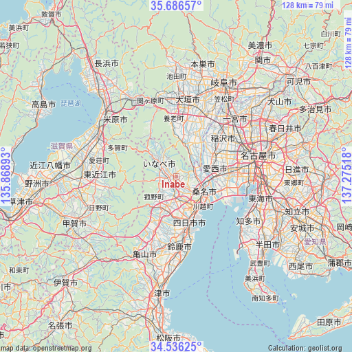 Inabe on map