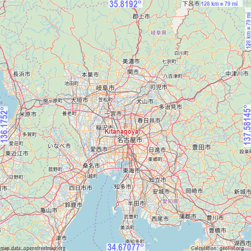 Kitanagoya on map