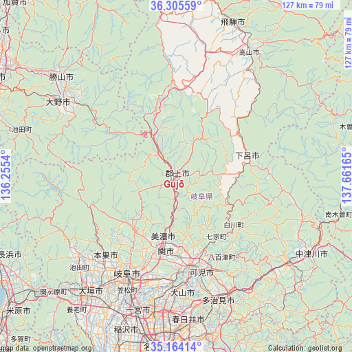 Gujō on map