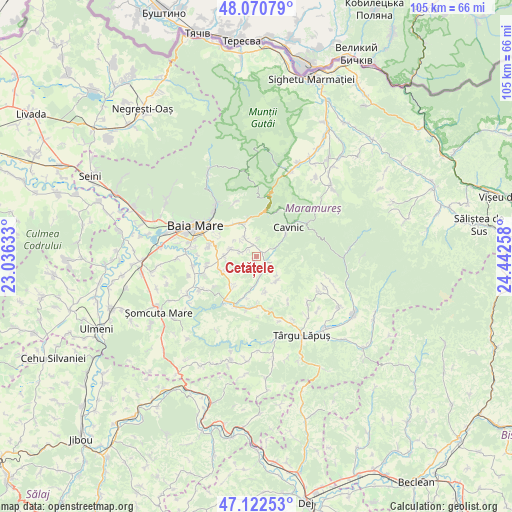 Cetățele on map