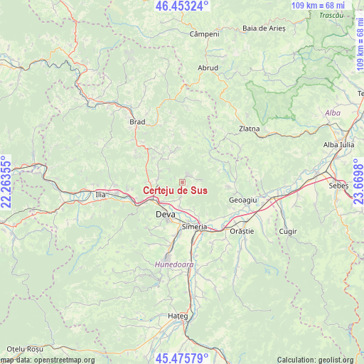 Certeju de Sus on map