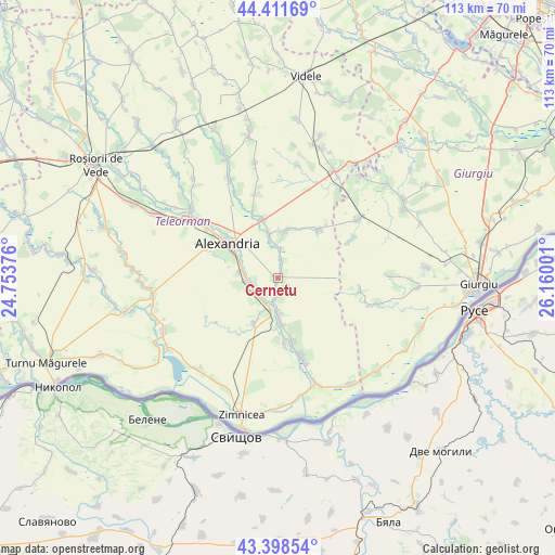 Cernetu on map