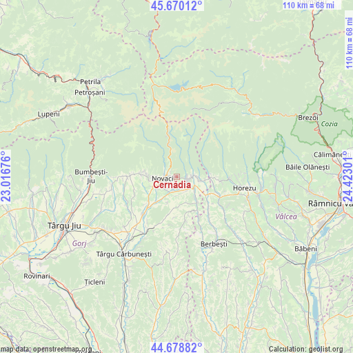 Cernădia on map