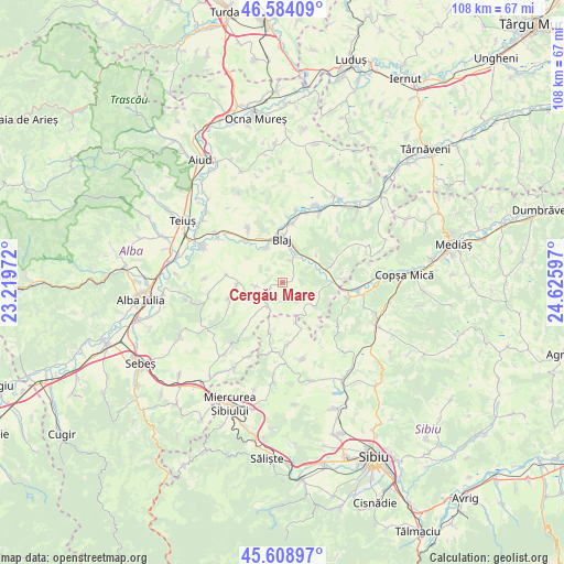 Cergău Mare on map