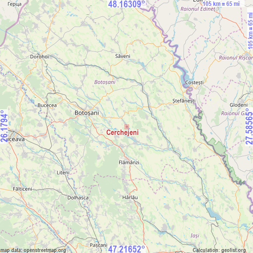 Cerchejeni on map