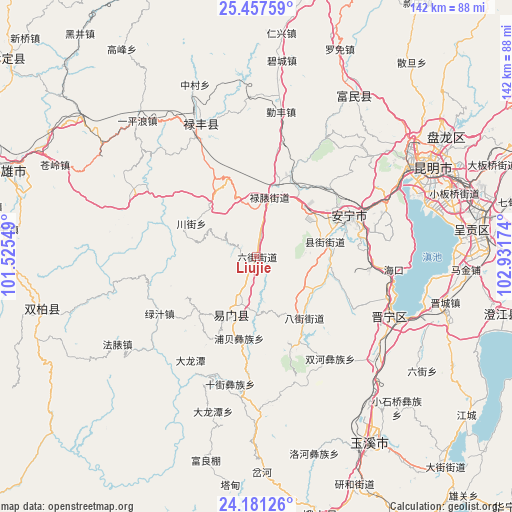 Liujie on map