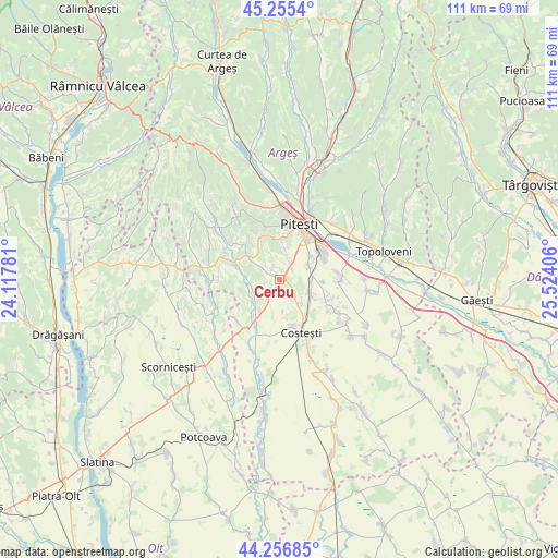 Cerbu on map