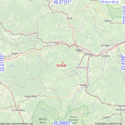 Cerbăl on map