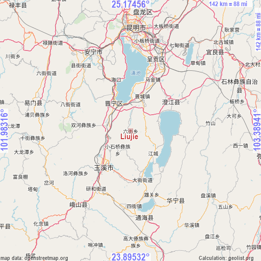 Liujie on map